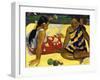 Two Woman of Tahiti. Parau Api (What's New?) 1892-Paul Gauguin-Framed Giclee Print