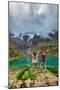 Two woman trekking Humantay Lake, Cusco, Peru, South America-Laura Grier-Mounted Photographic Print