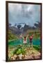 Two woman trekking Humantay Lake, Cusco, Peru, South America-Laura Grier-Framed Photographic Print