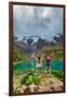 Two woman trekking Humantay Lake, Cusco, Peru, South America-Laura Grier-Framed Photographic Print