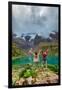 Two woman trekking Humantay Lake, Cusco, Peru, South America-Laura Grier-Framed Photographic Print