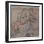 Two Women and a Baby with a Cat chalk-Francesco Vanni-Framed Giclee Print