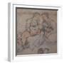 Two Women and a Baby with a Cat chalk-Francesco Vanni-Framed Giclee Print