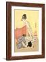Two Women and a Cat-Kitagawa Utamaro-Framed Art Print