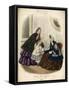 Two Women and a Child in the Latest French Fashions-Laure Noel-Framed Stretched Canvas