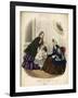 Two Women and a Child in the Latest French Fashions-Laure Noel-Framed Art Print