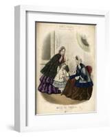 Two Women and a Child in the Latest French Fashions-Laure Noel-Framed Art Print