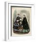 Two Women and a Child in the Latest French Fashions-Laure Noel-Framed Art Print