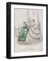 Two Women and a Child Wearing the Latest Fashions, 1861-Jules David-Framed Giclee Print