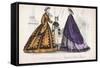 Two Women and a Child Wearing the Latest Fashions, 1864-null-Framed Stretched Canvas