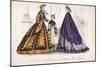 Two Women and a Child Wearing the Latest Fashions, 1864-null-Mounted Giclee Print