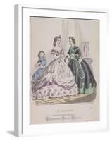 Two Women and a Child Wearing the Latest Fashions, 1864-null-Framed Giclee Print