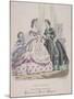 Two Women and a Child Wearing the Latest Fashions, 1864-null-Mounted Giclee Print