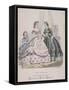 Two Women and a Child Wearing the Latest Fashions, 1864-null-Framed Stretched Canvas