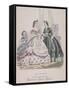 Two Women and a Child Wearing the Latest Fashions, 1864-null-Framed Stretched Canvas