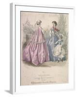 Two Women and a Child Wearing the Latest Fashions, 1866-Jules David-Framed Giclee Print