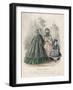 Two Women and a Child Wearing the Latest Fashions in a Garden Setting, 1860-null-Framed Giclee Print