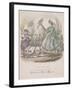 Two Women and a Child with a Butterfly Net Model the Latest Fashions, 1864-null-Framed Giclee Print