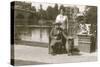 Two Women and a Dog at East Sheen, West London-null-Stretched Canvas