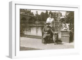 Two Women and a Dog at East Sheen, West London-null-Framed Photographic Print