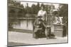 Two Women and a Dog at East Sheen, West London-null-Mounted Photographic Print