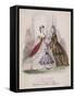 Two Women and a Little Girl Model the Latest Fashions, 1863-null-Framed Stretched Canvas