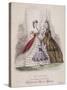 Two Women and a Little Girl Model the Latest Fashions, 1863-null-Stretched Canvas