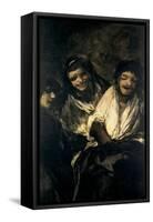 Two Women and a Man, 1820-1823-Francisco de Goya y Lucientes-Framed Stretched Canvas