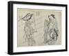 Two Women and a Man as Mitate of the Aoi's Story from the Tale of Genji, Early 18th Century-Okumura Masanobu-Framed Giclee Print