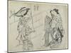 Two Women and a Man as Mitate of the Aoi's Story from the Tale of Genji, Early 18th Century-Okumura Masanobu-Mounted Giclee Print