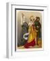 Two Women and a Man in Medieval Dress-null-Framed Art Print