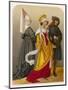 Two Women and a Man in Medieval Dress-null-Mounted Art Print