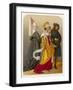 Two Women and a Man in Medieval Dress-null-Framed Art Print