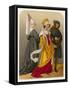 Two Women and a Man in Medieval Dress-null-Framed Stretched Canvas