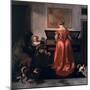 Two Women and a Man Making Music, 1675-80-Jacob Ochtervelt-Mounted Premium Giclee Print