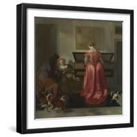 Two Women and a Man Making Music, Ca 1675-Jacob Lucasz Ochtervelt-Framed Giclee Print