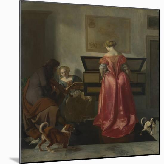 Two Women and a Man Making Music, Ca 1675-Jacob Lucasz Ochtervelt-Mounted Giclee Print