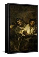 Two Women and a Man, One of the Black Paintings from the Quinta Del Sordo, Goya's House, 1819-1823-Francisco de Goya-Framed Stretched Canvas