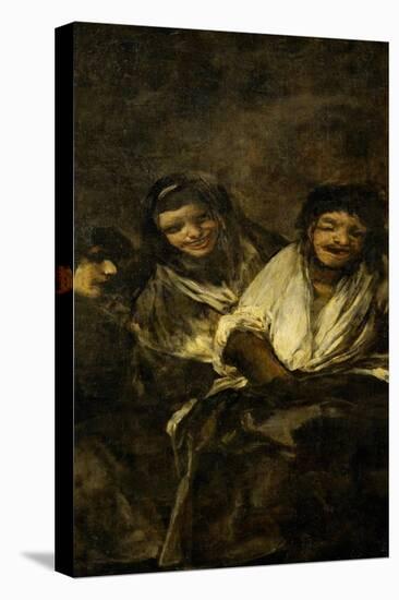 Two Women and a Man, One of the Black Paintings from the Quinta Del Sordo, Goya's House, 1819-1823-Francisco de Goya-Stretched Canvas
