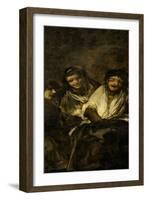 Two Women and a Man, One of the Black Paintings from the Quinta Del Sordo, Goya's House, 1819-1823-Francisco de Goya-Framed Giclee Print