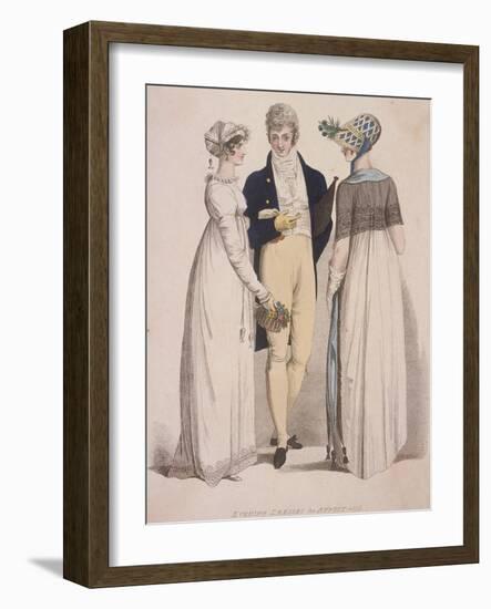 Two Women and a Man Wearing Evening Dress, 1808-W Read-Framed Giclee Print