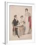 Two Women and a Man Wearing Full Evening Dress, C1810-W Read-Framed Giclee Print