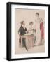 Two Women and a Man Wearing Full Evening Dress, C1810-W Read-Framed Giclee Print