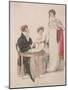 Two Women and a Man Wearing Full Evening Dress, C1810-W Read-Mounted Giclee Print