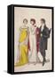 Two Women and a Man Wearing Full Evening Dress, C1810-W Read-Framed Stretched Canvas