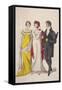 Two Women and a Man Wearing Full Evening Dress, C1810-W Read-Framed Stretched Canvas