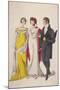 Two Women and a Man Wearing Full Evening Dress, C1810-W Read-Mounted Giclee Print