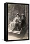Two Women and their Dogs in a Garden-null-Framed Stretched Canvas