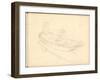 Two Women Boating on the Epte (Pencil on Paper)-Claude Monet-Framed Giclee Print