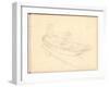 Two Women Boating on the Epte (Pencil on Paper)-Claude Monet-Framed Giclee Print